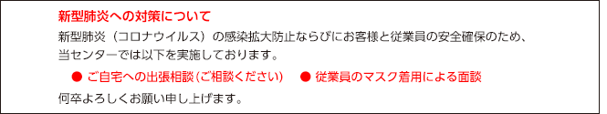 新型肺炎コロナウィルス対策